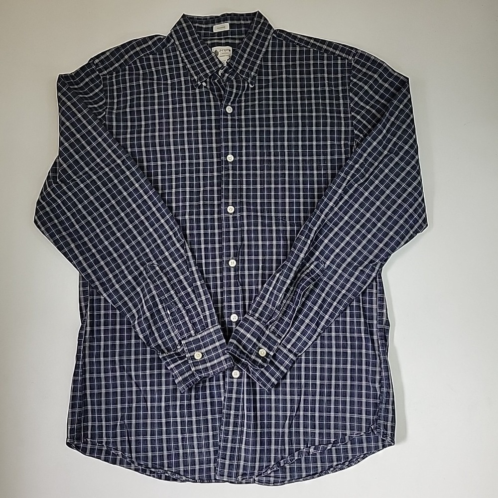 J Crew Mens Medium Tartan Button Down Shirt Long Sleeve Preppy Casual Comfy